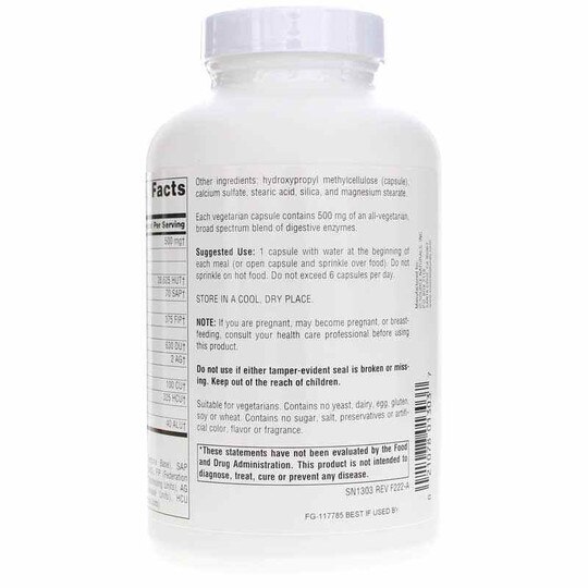 Essential Enzymes 500 Mg Vegetarian, SNN
